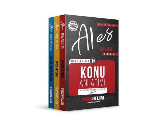Yediiklim Yayınları 2026 Master Serisi ALES Sayısal-Sözel Yetenek Konu Modüler Set+5 Deneme (3 Kitap)