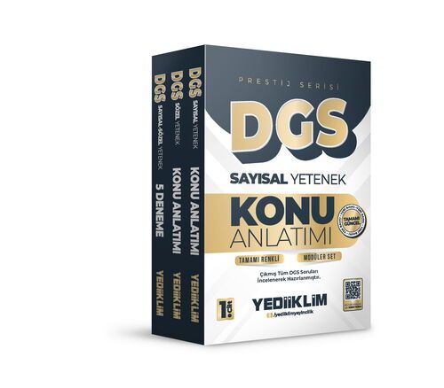 Yediiklim Yayınları 2026 DGS Prestij Serisi Tamamı Renkli Konu Anlatımı Modüler Set ( 3 Kitap )