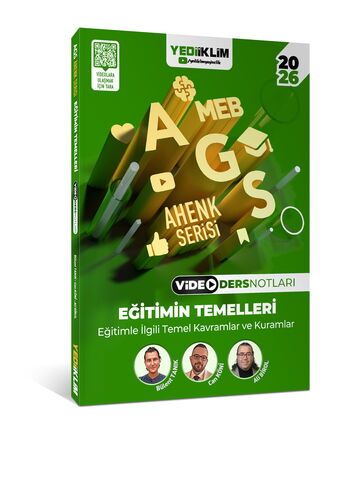 Yediiklim Yayınları 2026 MEB AGS Ahenk Serisi Eğitimin Temelleri Eğitimle İlgili Temel Kavramlar ve Kuramlar Video Ders Notları