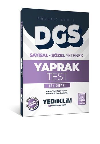 Yediiklim Yayınları 2026 DGS Prestij Serisi Sayısal Sözel Yetenek Çek Kopart Yaprak Test