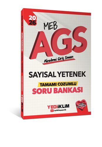 Yediiklim Yayınları 2026  MEB AGS Sayısal Yetenek Tamamı Çözümlü Soru Bankası