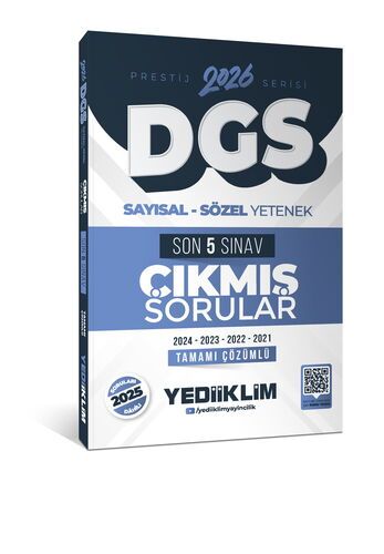 Yediiklim Yayınları 2026 DGS Prestij Serisi Sayısal Sözel Yetenek Tamamı Çözümlü Son 5 Sınav Çıkmış Sorular