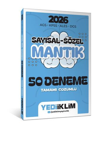Yediiklim Yayınları 2026 AGS KPSS ALES DGS Sayısal Sözel Mantık Tamamı Çözümlü 50 Deneme