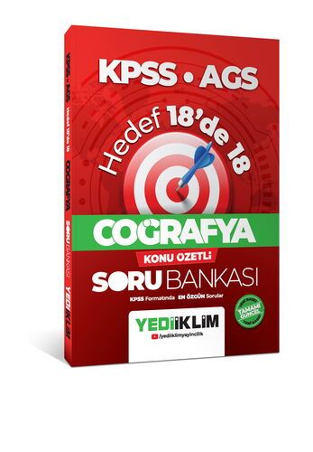 Yediiklim Yayınları KPSS AGS Coğrafya Hedef 18'de 18 Konu Özetli Soru Bankası