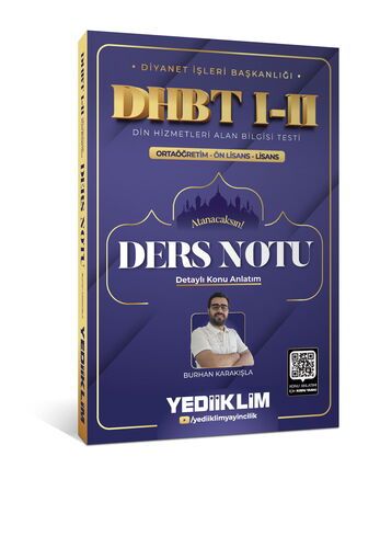 Yediiklim Yayınları Diyanet İşleri Başkanlığı DHBT I-II Ortaöğretim - Ön Lisans - Lisans Ders Notu  