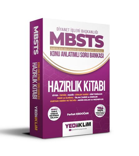 Yediiklim Yayınları Diyanet İşleri Başkanlığı Mesleki Bilgiler Seviye Tespit Sınavı MBSTS Konu Anlatımlı Soru Bankası Hazırlık K