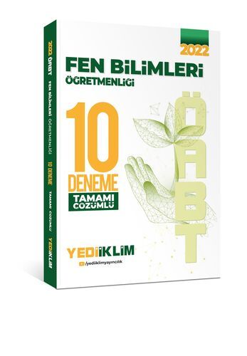 Yediiklim Yayınları 2022 ÖABT Fen Bilimleri Öğretmenliği Tamamı Çözümlü 10 Deneme