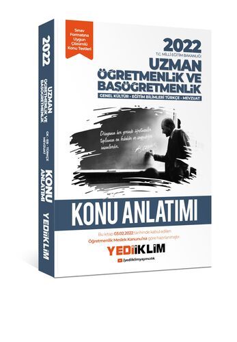 Yediiklim Yayınları 2022 MEB Uzman Öğretmenlik ve Başöğretmenlik Konu Anlatımı