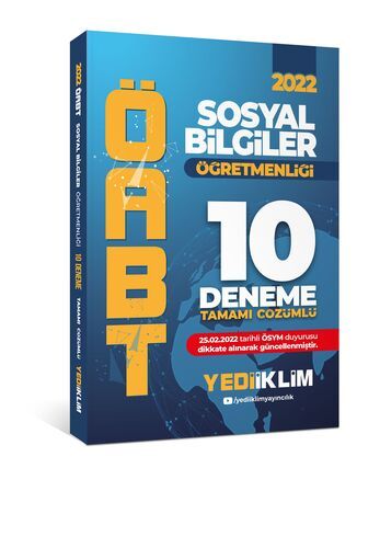 Yediiklim Yayınları 2022 ÖABT Sosyal Bilgiler Öğretmenliği Tamamı Çözümlü 10 Deneme (25.02.2022 tarihli değişiklikler dahil)