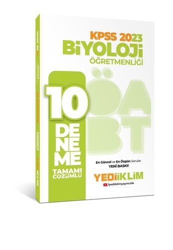 Yediiklim Yayınları 2023 ÖABT Biyoloji Öğretmenliği Tamamı Çözümlü 10 Deneme