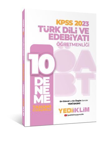 Yediiklim Yayınları 2023 ÖABT Türk Dili ve Edebiyatı Öğretmenliği Tamamı Çözümlü 10 Deneme