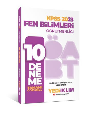 Yediiklim Yayınları 2023 ÖABT Fen Bilimleri Öğretmenliği Tamamı Çözümlü 10 Deneme