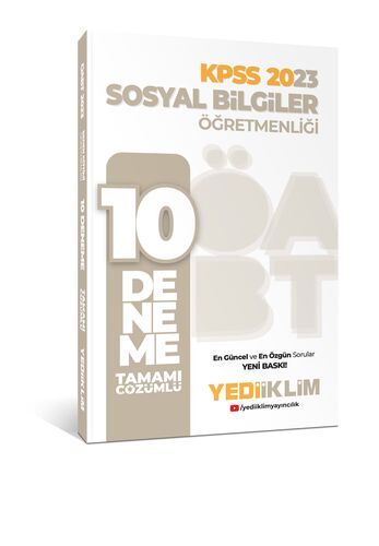 Yediiklim Yayınları 2023 ÖABT Sosyal Bilgiler Öğretmenliği Tamamı Çözümlü 10 Deneme