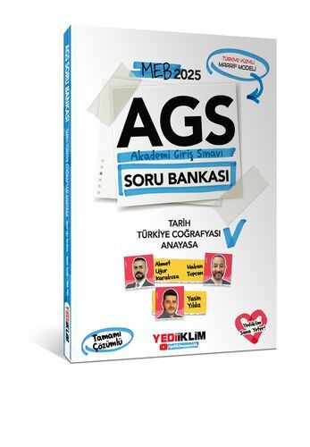 Yediiklim Yayınları 2025 MEB AGS Tarih - Türkiye Coğrafyası - Anayasa Tamamı Çözümlü Soru Bankası