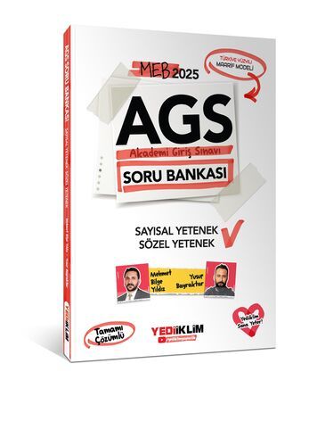 Yediiklim Yayınları 2025 MEB AGS Sayısal Yetenek - Sözel Yetenek Tamamı Çözümlü Soru Bankası