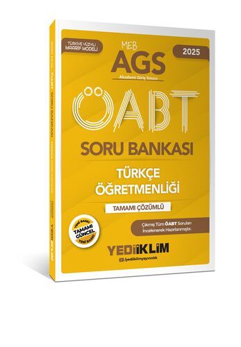 Yediiklim Yayınları 2025 MEB-AGS ÖABT Türkçe Öğretmenliği Tamamı Çözümlü Soru Bankası