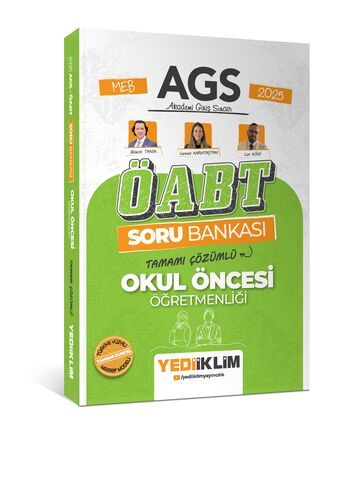 Yediiklim Yayınları 2025 MEB AGS ÖABT Okul Öncesi Öğretmenliği Tamamı Çözümlü Soru Bankası