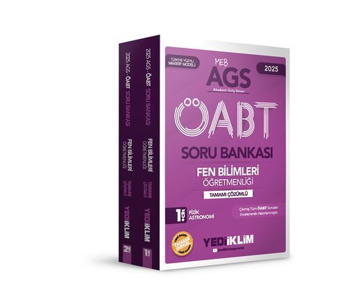 Yediiklim Yayınları 2025 MEBS AGS ÖABT Fen Bilimleri Öğretmenliği Tamamı Çözümlü Soru Bankası (2 Cilt)