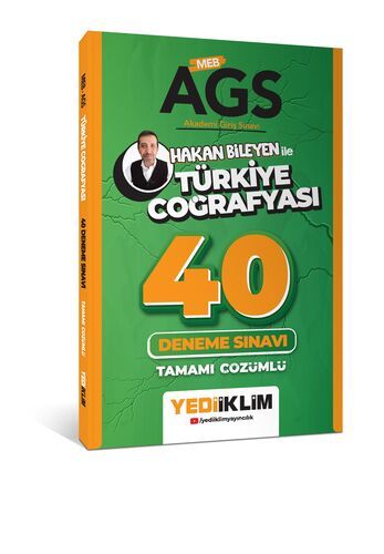Yediiklim Yayınları MEB AGS Hakan Bileyen ile Türkiye Coğrafyası Tamamı Çözümlü 40 Deneme Sınavı