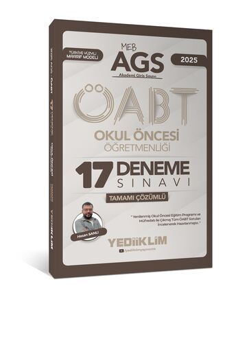 Yediiklim Yayınları 2025 MEB AGS ÖABT Okul Öncesi Öğretmenliği Tamamı Çözümlü 17 Deneme Sınavı