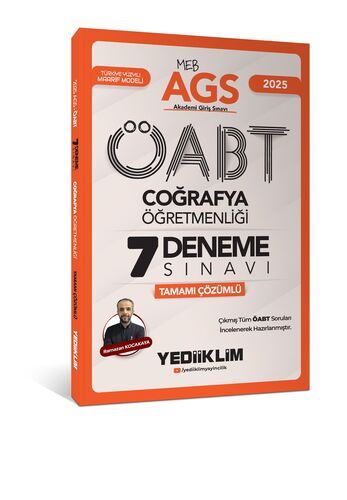 Yediiklim Yayınları 2025 MEB AGS ÖABT Coğrafya Öğretmenliği Tamamı Çözümlü 7 Deneme Sınavı
