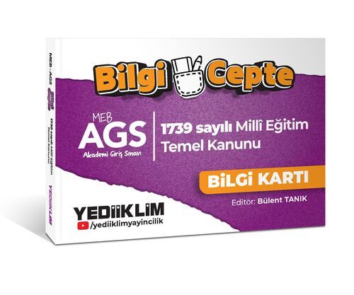 Yediiklim Yayınları MEB AGS Bilgi Cepte 1739 Sayılı Milli Eğitim Temel Kanunu Bilgi Kartı (Soru-Cevap)