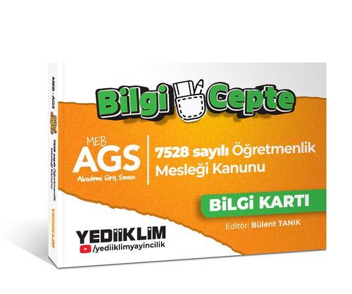 Yediiklim Yayınları MEB AGS Bilgi Cepte 7528 Sayılı Öğretmenlik Meslek Kanunu Bilgi Kartı (Soru-Cevap)