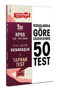 Yargı Yayınları 2022 KPSS Lise Ön Lisans Genel Kültür Vatandaşlık Yaprak Test #1