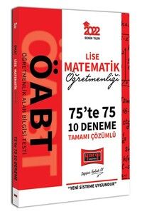 Yargı Yayınları 2022 ÖABT Lise Matematik Öğretmenliği 75te 75 Tamamı Çözümlü 10 Deneme #1