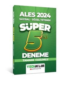 Yediiklim 2024 Ales Sayısal - Sözel Tamamı Çözümlü Süper 5'li Deneme #1