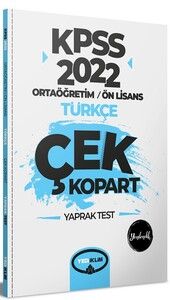 Yediiklim Yayınları 2022 KPSS Ortaöğretim Ön Lisans Genel Yetenek Türkçe Çek Kopart Yaprak Test #1