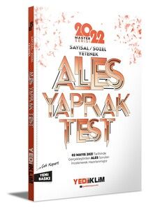 Yediiklim Yayınları 2022 Master Serisi Ales Sayısal-Sözel Yetenek Çek Kopart Yaprak Test #1