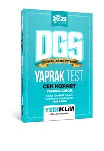 Yediiklim Yayınları 2023 DGS Çek Kopart Yaprak Test #1