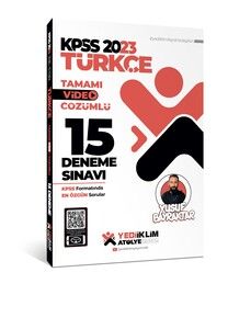 Yediiklim Yayınları 2023 KPSS Atölye Serisi Türkçe Tamamı Video Çözümlü 15 Deneme Sınavı #1