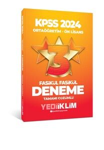 Yediiklim Yayınları 2024 KPSS Ortaöğretim-Önlisans  Fasikül Yıldız Tamamı Çözümlü 3 Deneme #1