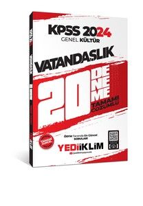 Yediiklim Yayınları 2024 KPSS Genel Kültür Vatandaşlık Tamamı Çözümlü 20 Deneme #1