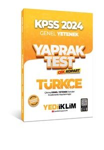 Yediiklim Yayınları 2024 KPSS Genel Yetenek Türkçe Çek Kopart Yaprak Test #1