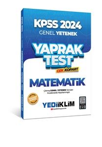 Yediiklim Yayınları 2024 KPSS Genel Yetenek Matematik Çek Kopart Yaprak Test #1