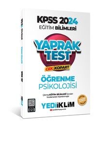 Yediiklim Yayınları 2024 KPSS Eğitim Bilimleri Öğrenme Psikolojisi Çek Kopart Yaprak Test #1