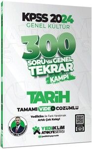 Yediiklim Yayınları 2024 KPSS Genel Kültür Tarih 300 Soruda Tamamı Video Çözümlü Genel Tekrar Kampı #1
