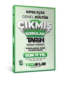 Yediiklim Yayınları 2025 KPSS Genel Kültür Lisans Tarih Konularına Göre Tamamı Çözümlü Son 11 Yıl Çıkmış Sorular #1