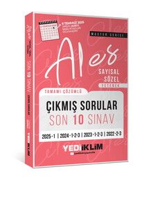 Yediiklim Yayınları ALES Master Serisi Sayısal Sözel Yetenek Tamamı Çözümlü Son 10 Sınav Çıkmış Sorular (6 Temmuz 2025 Ales-2 Ek #1