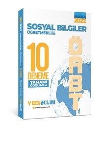 Yediiklim Yayınları 2022 ÖABT Sosyal Bilgiler Öğretmenliği Tamamı Çözümlü 10 Deneme #1