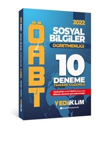 Yediiklim Yayınları 2022 ÖABT Sosyal Bilgiler Öğretmenliği Tamamı Çözümlü 10 Deneme (25.02.2022 tarihli değişiklikler dahil) #1