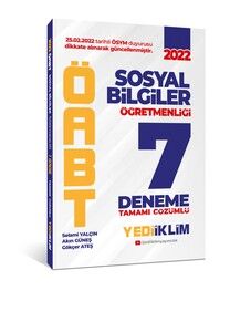 Yediiklim Yayınları 2022 ÖABT Sosyal Bilgiler Öğretmenliği Tamamı Çözümlü 7 Deneme #1