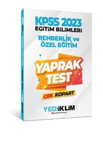 Yediiklim Yayınları 2023 KPSS Eğitim Bilimleri Rehberlik ve Özel Eğitim Çek Kopart Yaprak Test #1