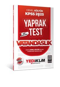 Yediiklim Yayınları 2025 KPSS Genel Kültür Vatandaşlık Çek Kopart Yaprak Test #1