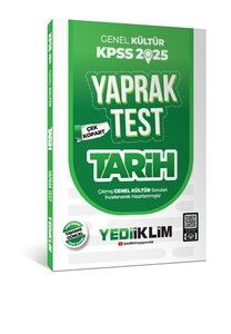 Yediiklim Yayınları 2025 KPSS Genel Kültür Tarih Çek Kopart Yaprak Test #1