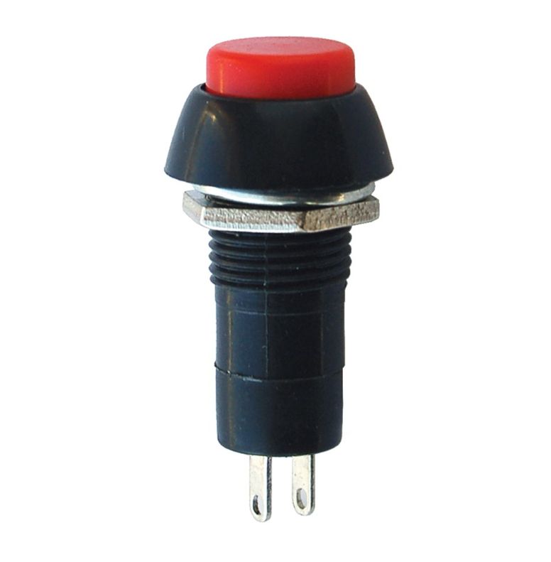 IC187 Yuvarlak Kırmızı Buton 12mm NK (Ters Kontak)