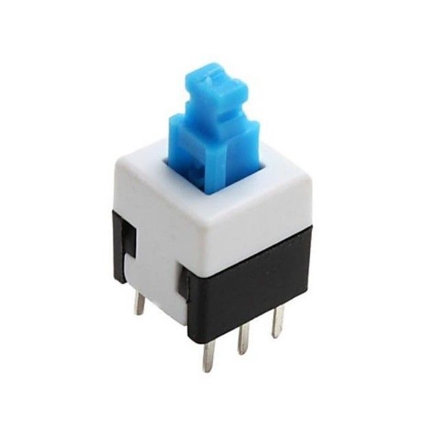 IC198 Çıt Çıt Anahtar Mini Mavi 6P Kalıcı 8x8mm
